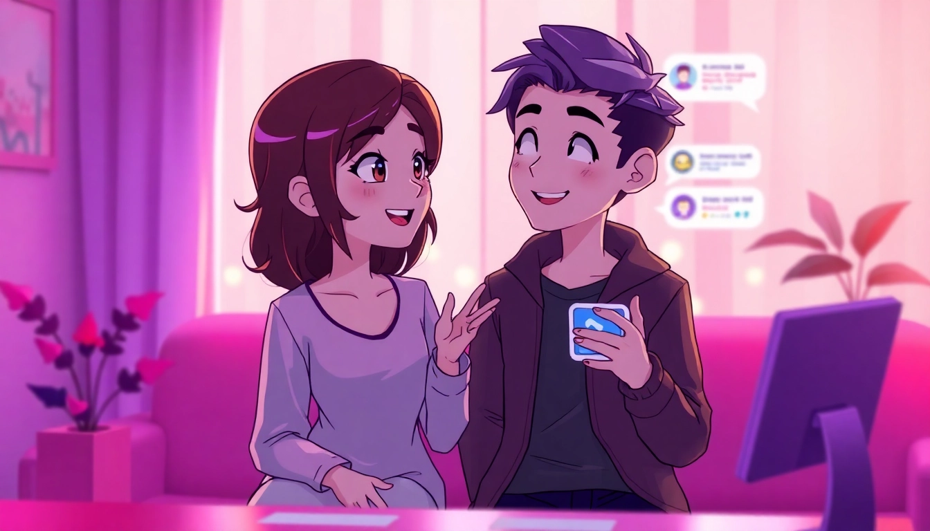 Engaging ai porn chat between animated characters in a romantic digital setting
