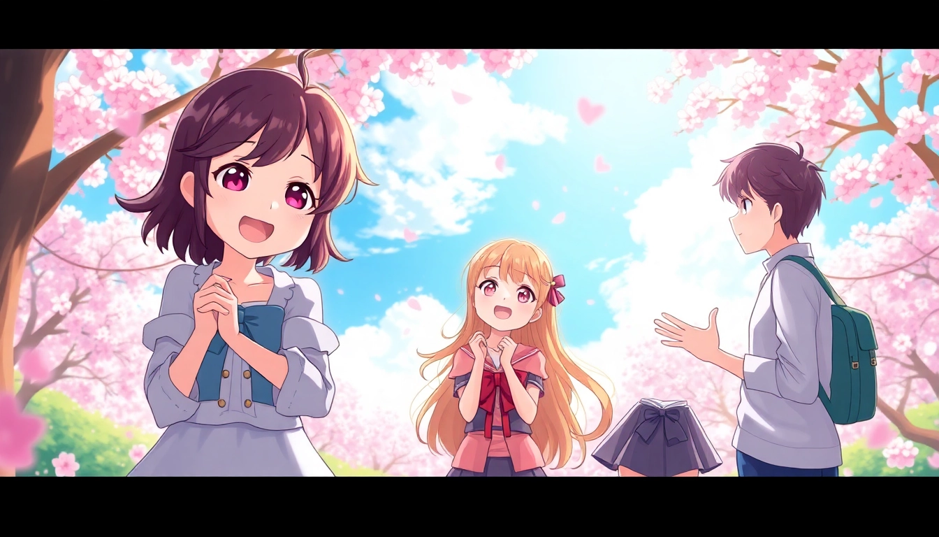 Engaging anime sex scene with colorful characters in a whimsical setting